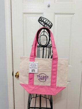 TIK TOK FAMOUS TRADER JOE'S PASTEL SPRING MINI CANVAS TOTE BAG PINK